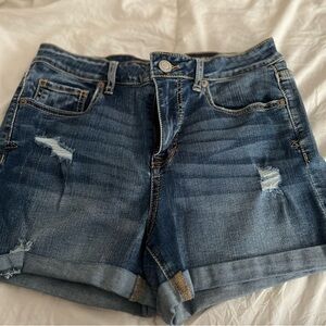 Aeropostale Blue Jean Shorts with Distressed Details